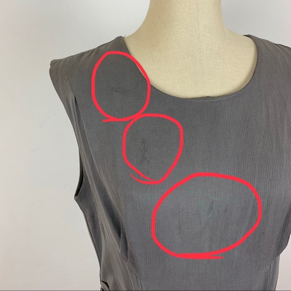 Anthropologie HD in Paris Grey Silk Bow Dress - Picture 3 of 8